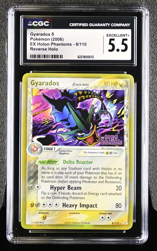 2006 Pokemon EX Holon Phantoms Reverse Holo Gyarados #8 CGC 5.5 EX+