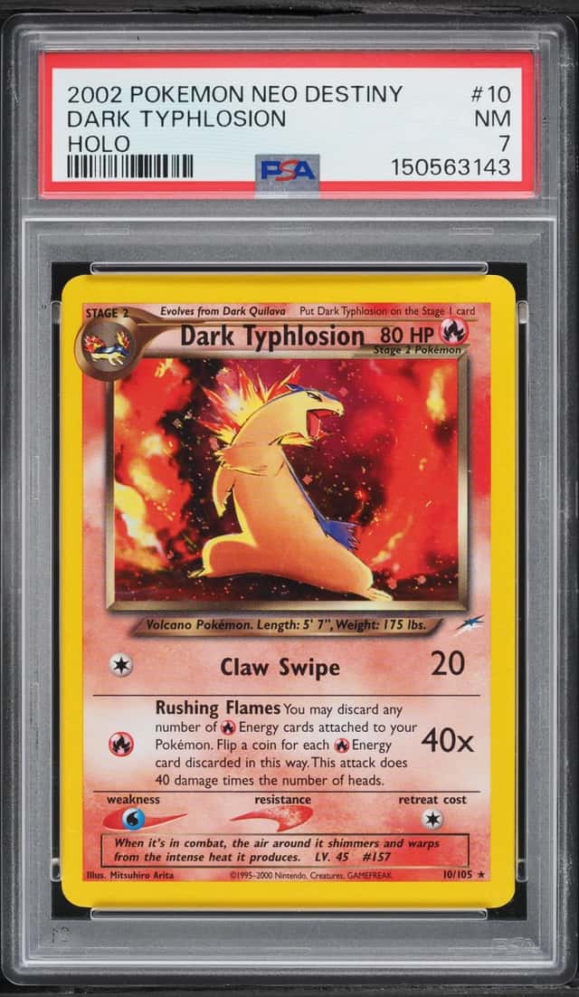 2002 Pokemon Neo Destiny Holo Dark Typhlosion #10 PSA 7 NRMT