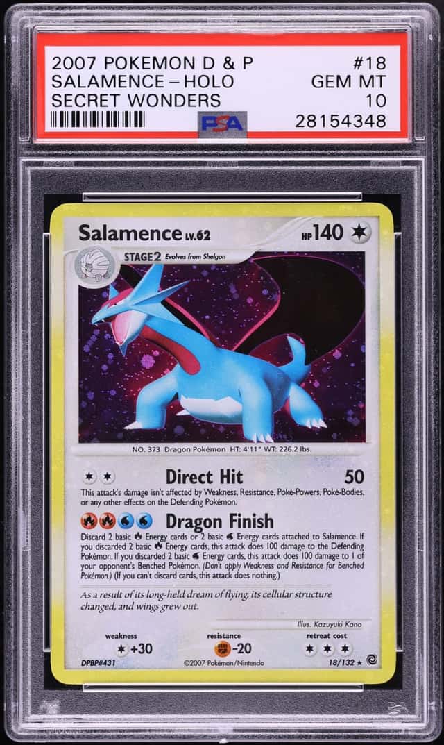 2007 Pokemon Diamond & Pearl Secret Wonders Holo Salamence #18 PSA 10 GEM MINT