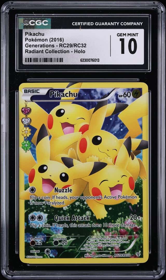 2016 Pokemon XY Generations Radiant Collection Full Art Pikachu #RC29 CGC 10 GEM MINT