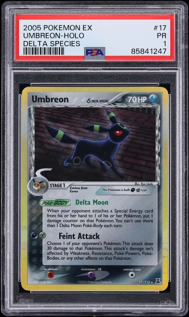 2005 Pokemon EX Delta Species Holo Umbreon #17 PSA 1 PR