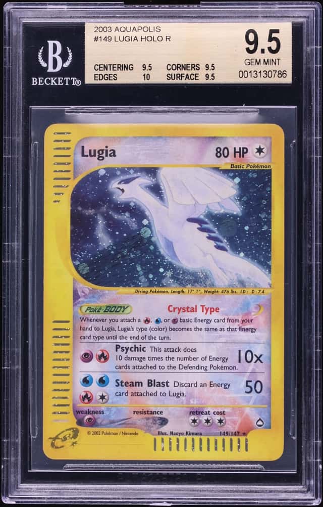2003 Pokemon Aquapolis Holo Crystal Lugia #149 BGS 9.5 GEM MINT