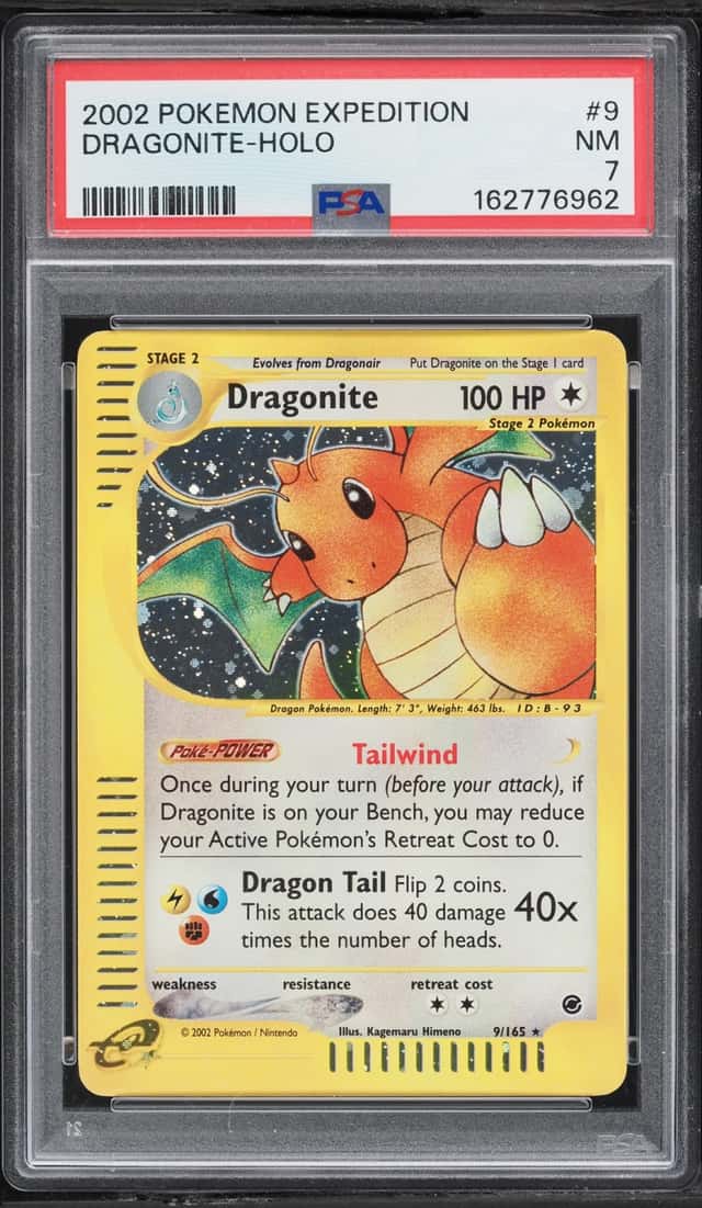 2002 Pokemon Expedition Holo Dragonite #9 PSA 7 NRMT