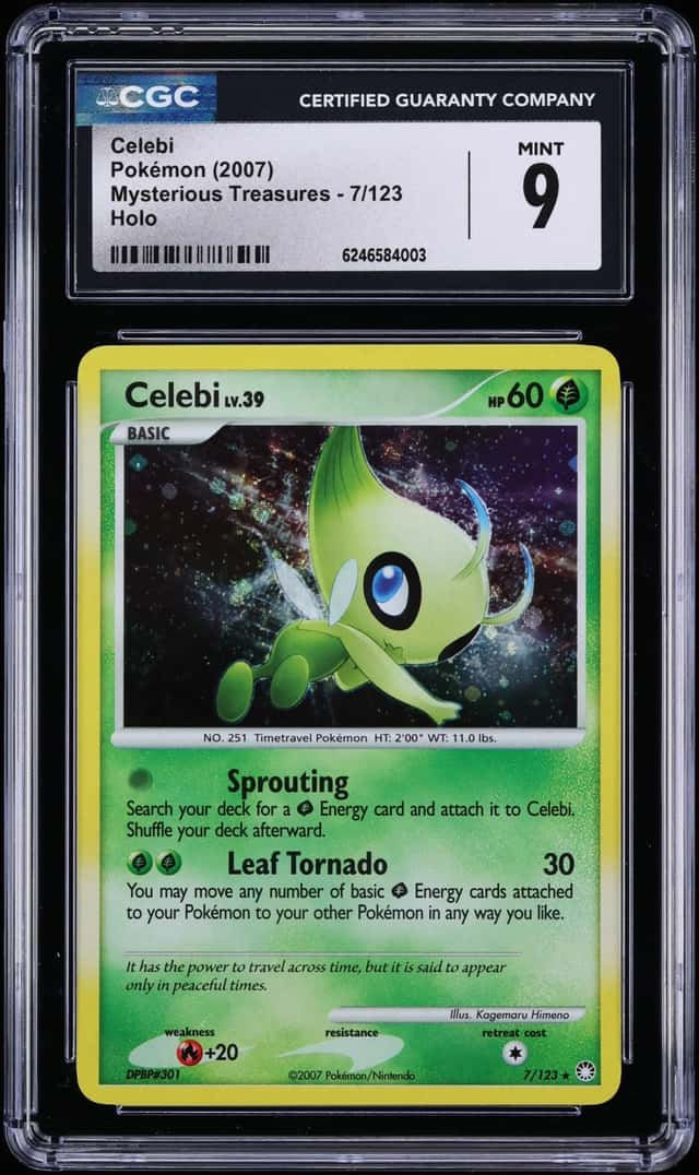 2007 Pokemon Diamond & Pearl Mysterious Treasures Holo Celebi #7 CGC 9 MINT