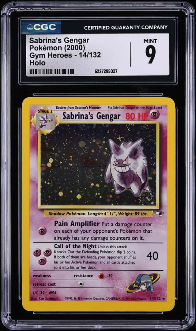 2000 Pokemon Gym Heroes Holo Sabrina's Gengar #14 CGC 9 MINT