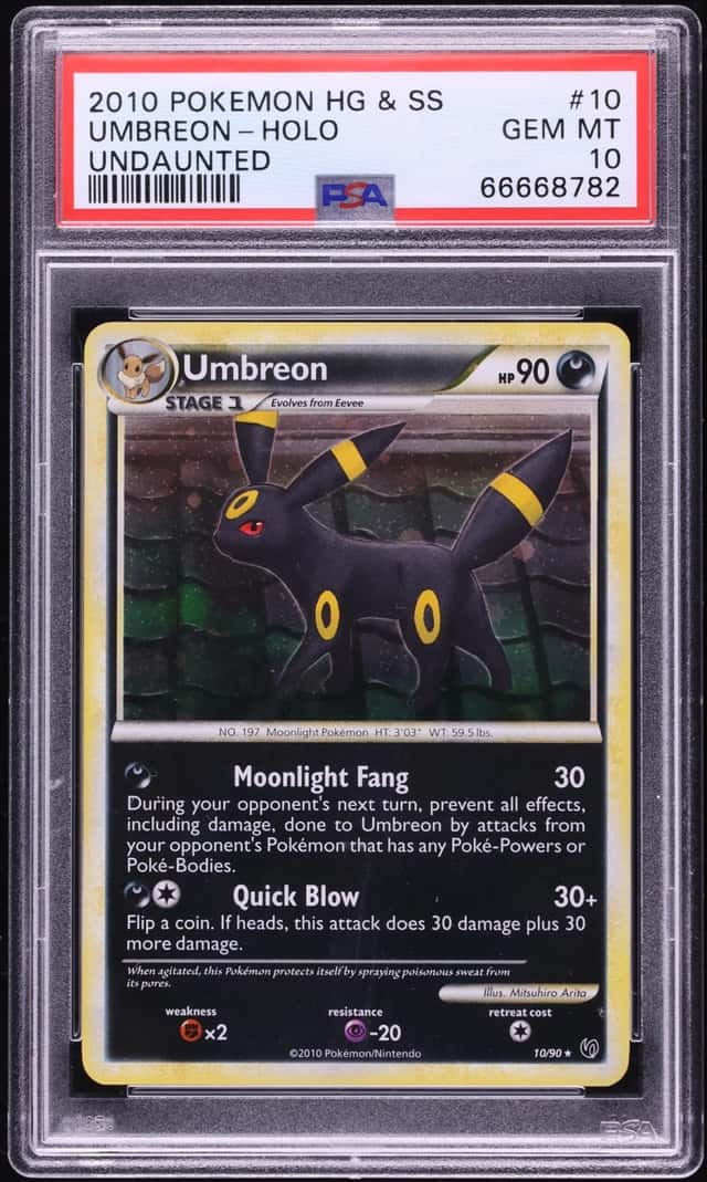 2010 Pokemon HeartGold & SoulSilver Undaunted Holo Umbreon #10 PSA 10 GEM MINT