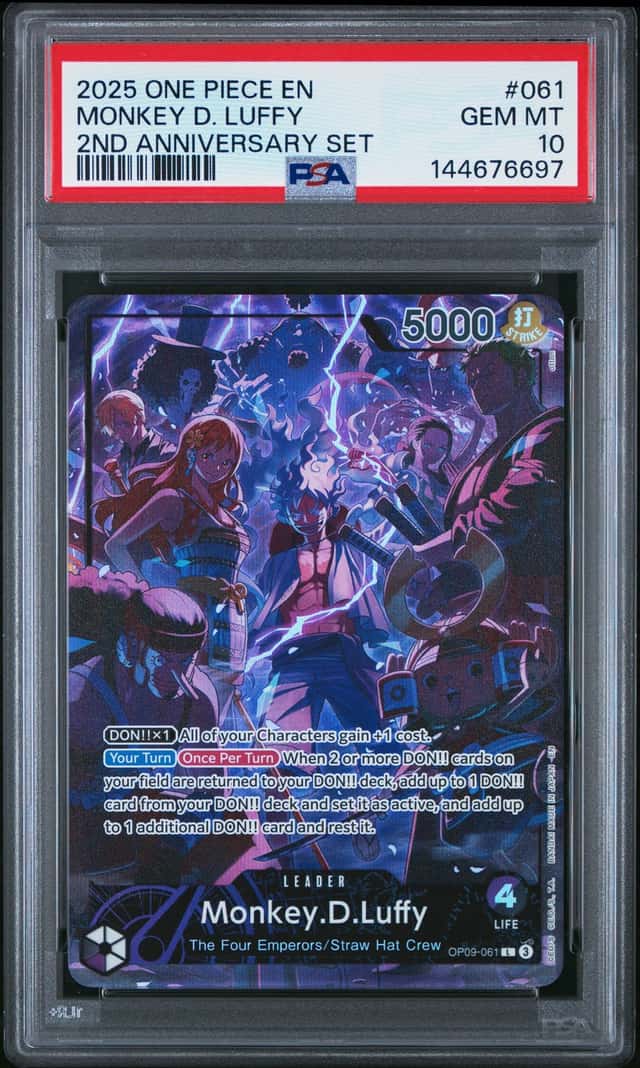MONKEY D. LUFFY PSA 10 2025 ONE PIECE EN #OP09-061 2ND ANNIVERSARY SET 6697