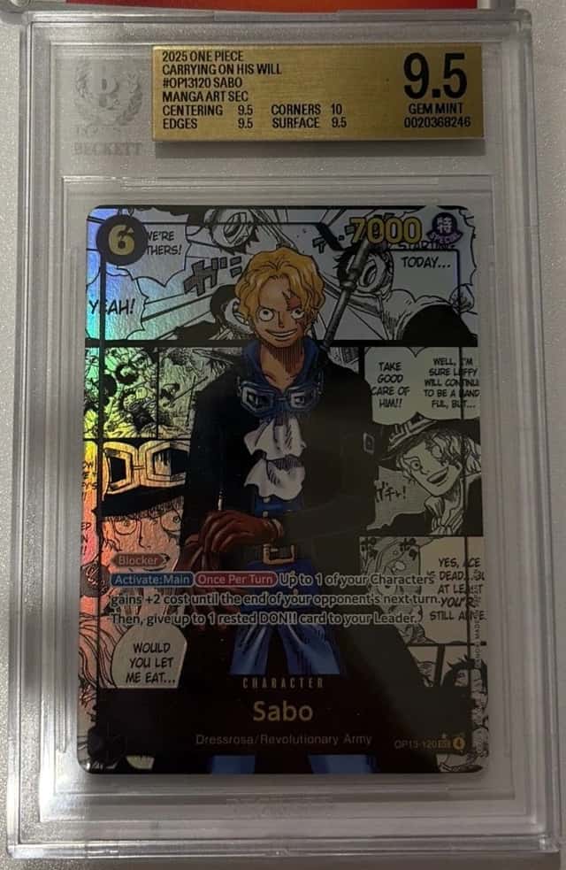 Sabo Manga Op13-120 EN One Piece Card bgs 9.5