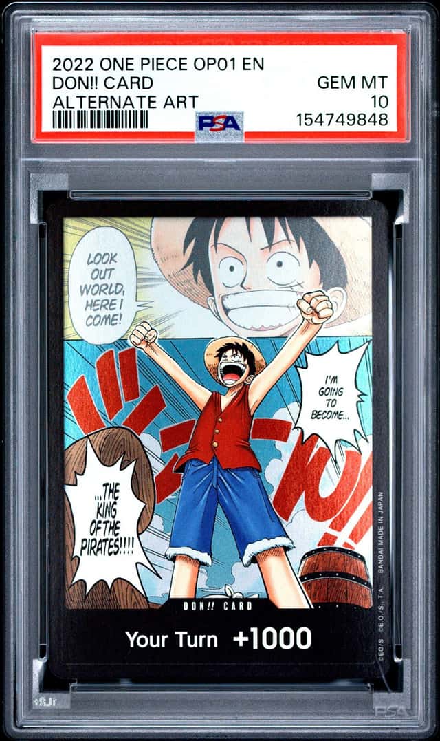 2022 One Piece OP01 EN Don!! Card Alternate Art PSA 10 GEM MINT