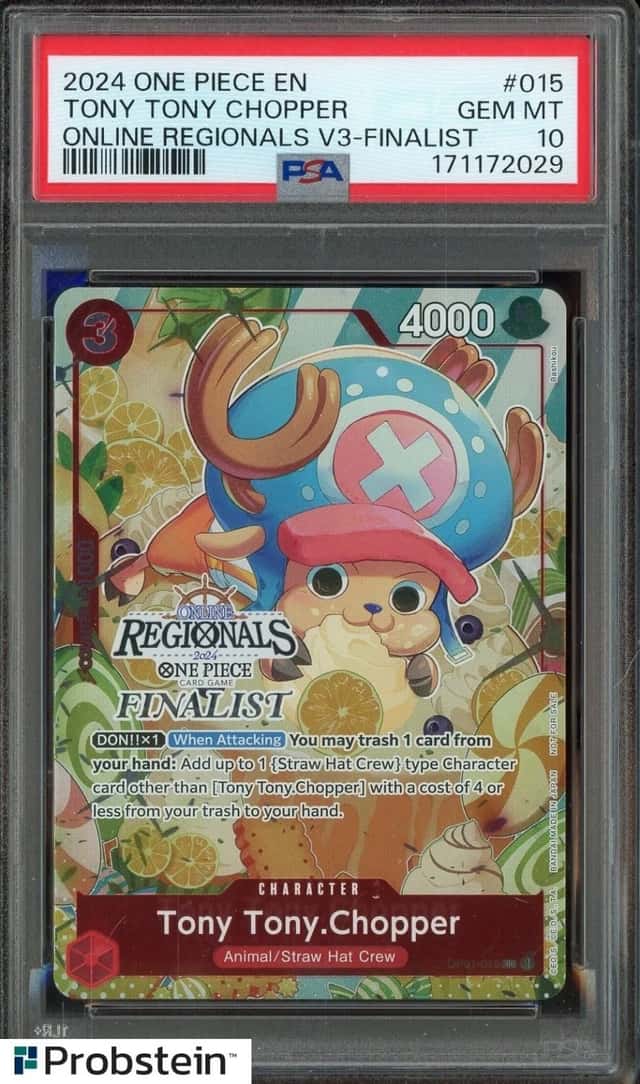 2024 One Piece En Online Regionals V3 Finalist #015 Tony Tony Chopper PSA 10