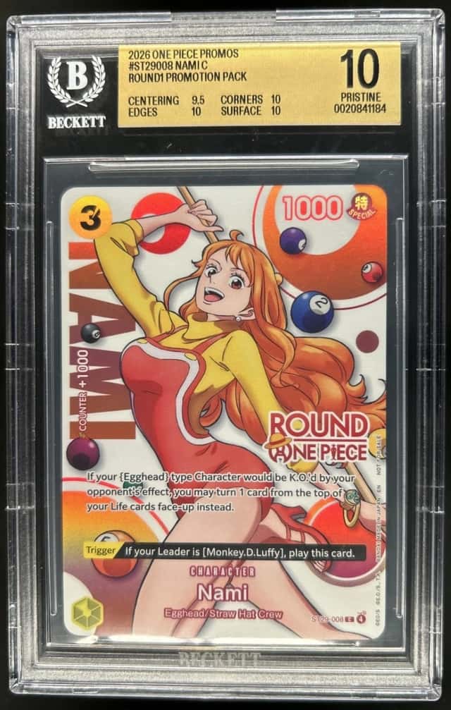 2026 One Piece Round 1 Promo Pack Nami Common #ST29-008 BGS 10 PRISTINE