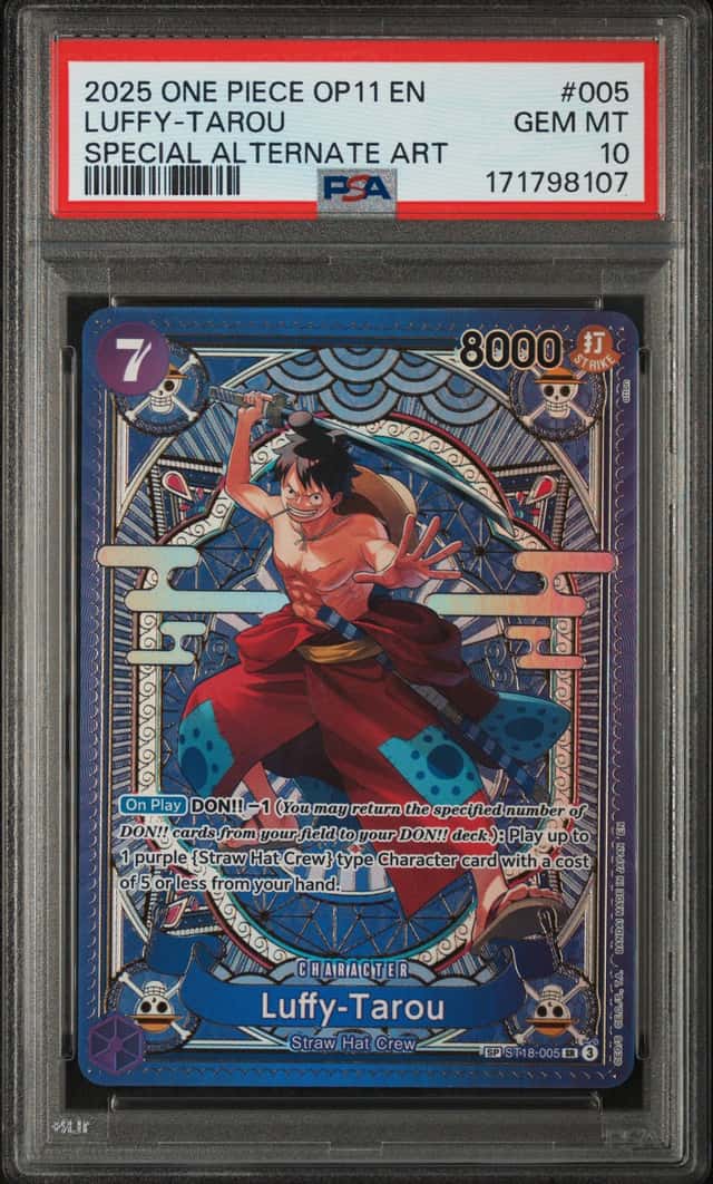 2025 One Piece A Fist of Divine Speed Luffy-Tarou Special Card #ST18-005 PSA 10