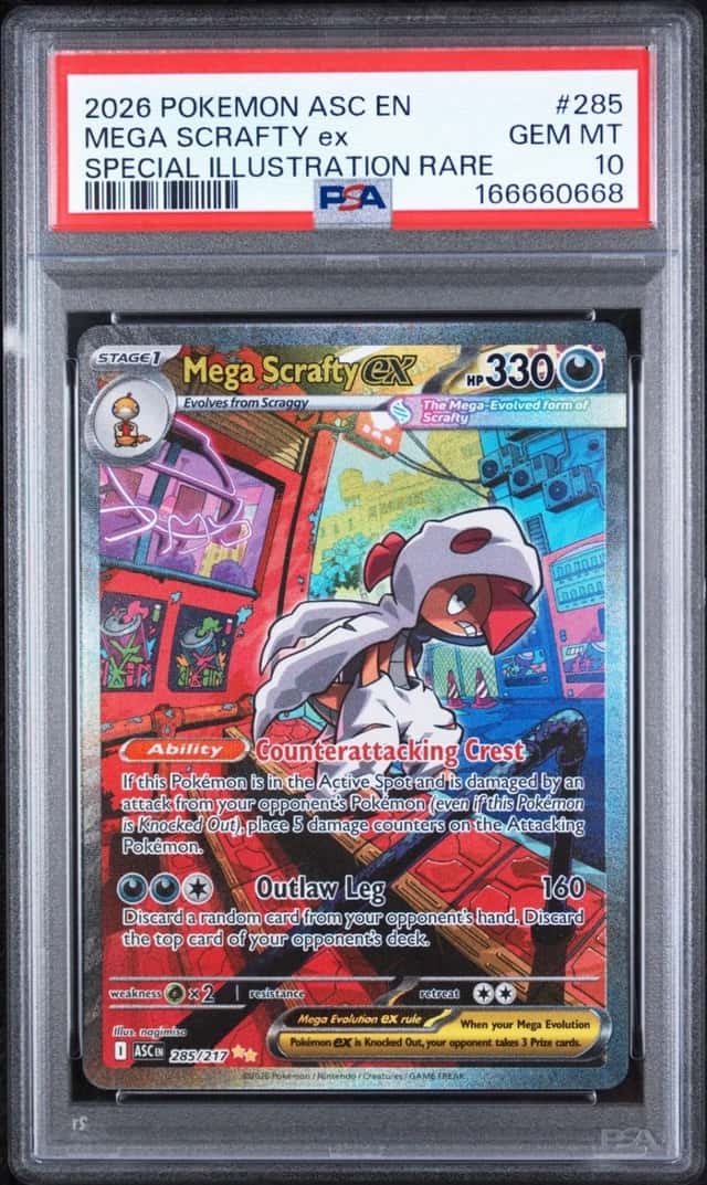 2026 POKEMON ASCENDED HEROES SPECIAL ILLUSTRATION RARE MEGA SCRAFTY EX PSA 10 💎