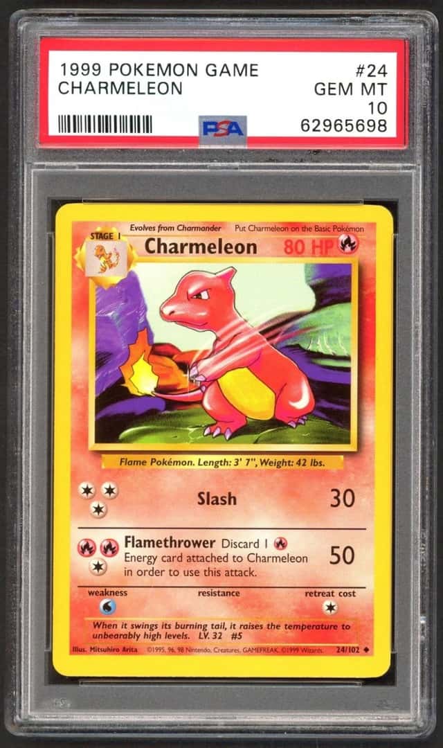 Pokemon Card PSA 10 Charmeleon 24/102 Base Set Regular