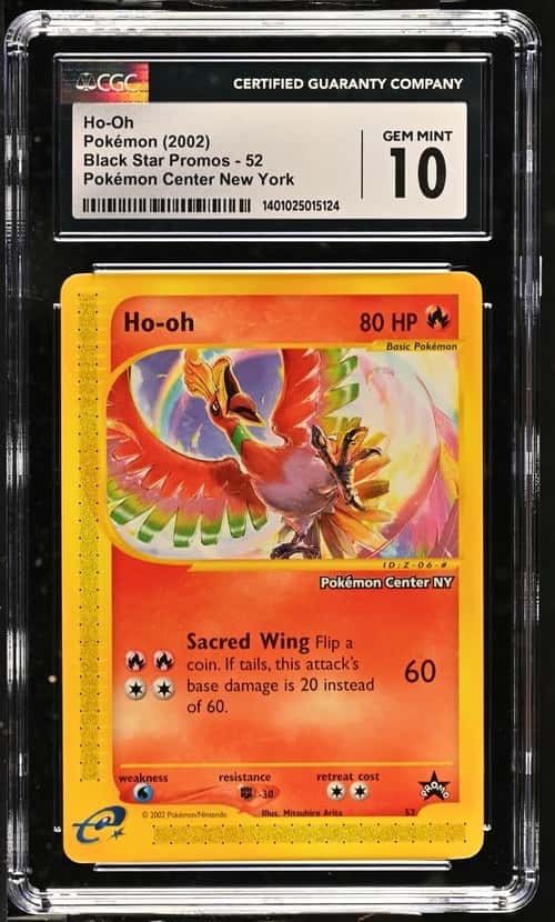 Ho-Oh 2002 Wotc Black Star Promo #52 Pokemon Center New York Holo CGC 10