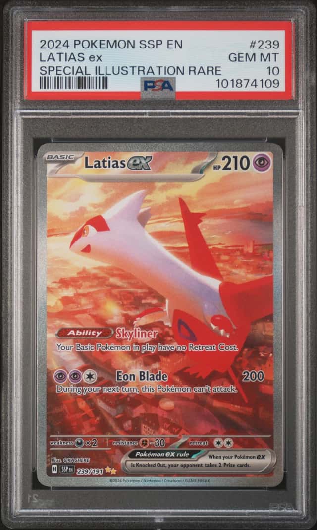 LATIAS EX 2024 POKEMON SURGING SPARKS 239/191 SIR PSA 10 Q3963-7