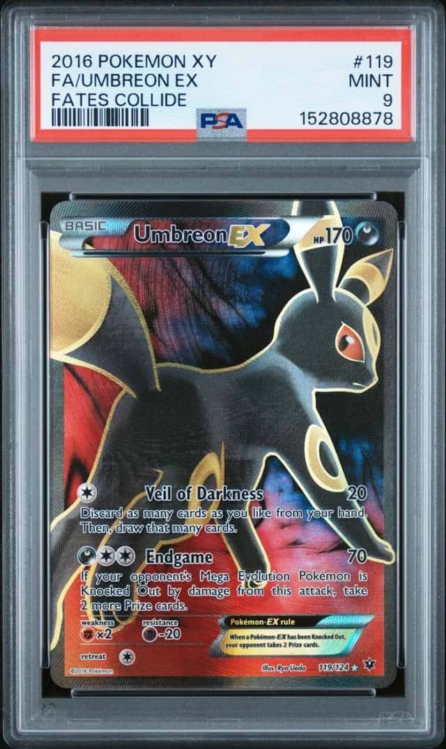 2016 POKEMON XY FATES COLLIDE #119 FULL ART/UMBREON EX PSA 9