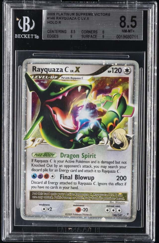 2009 POKEMON SUPREME VICTORS #146 RAYQUAZA C LV.X BGS 8.5