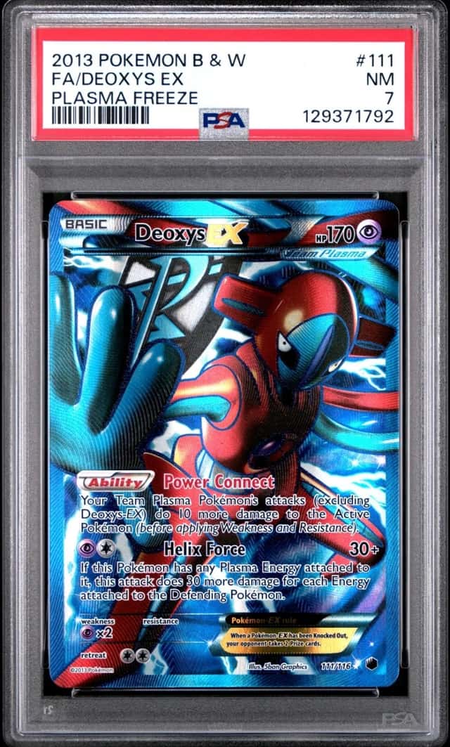 2013 POKEMON BLACK & WHITE PLASMA FREEZE #111 FULL ART/DEOXYS EX PSA 7