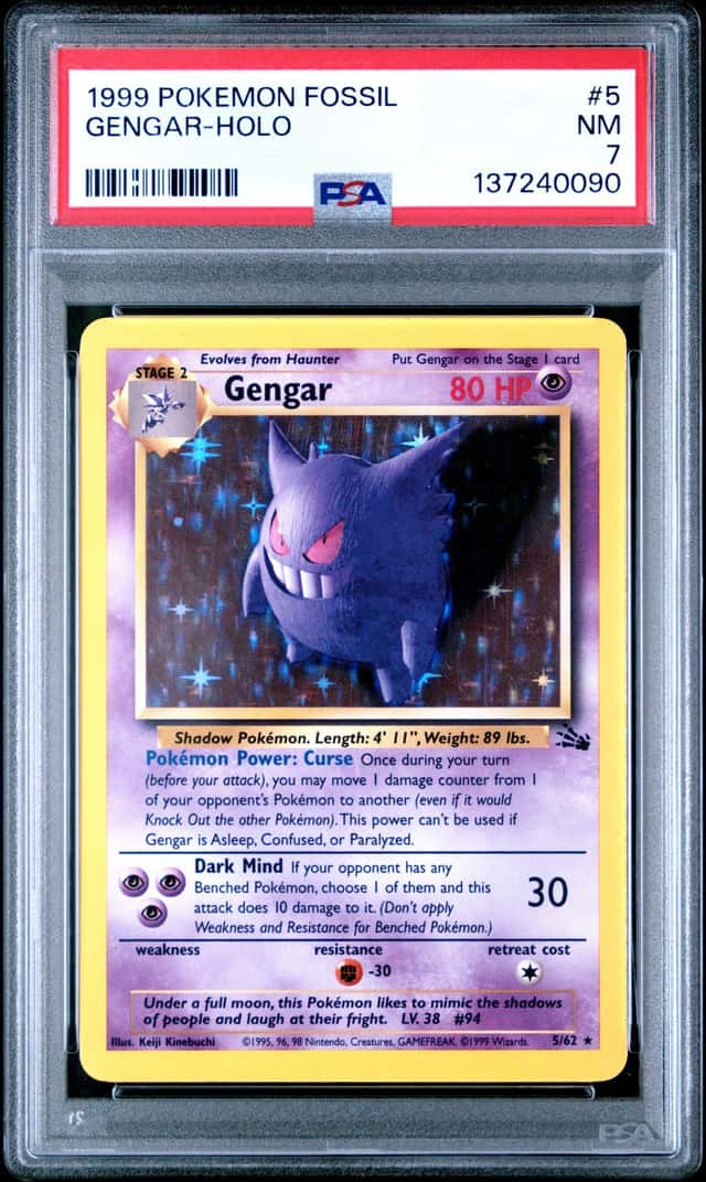 Wizards of the Coast Gengar Fossil Holo 5/62 1999 PSA 7 Unlimited EN