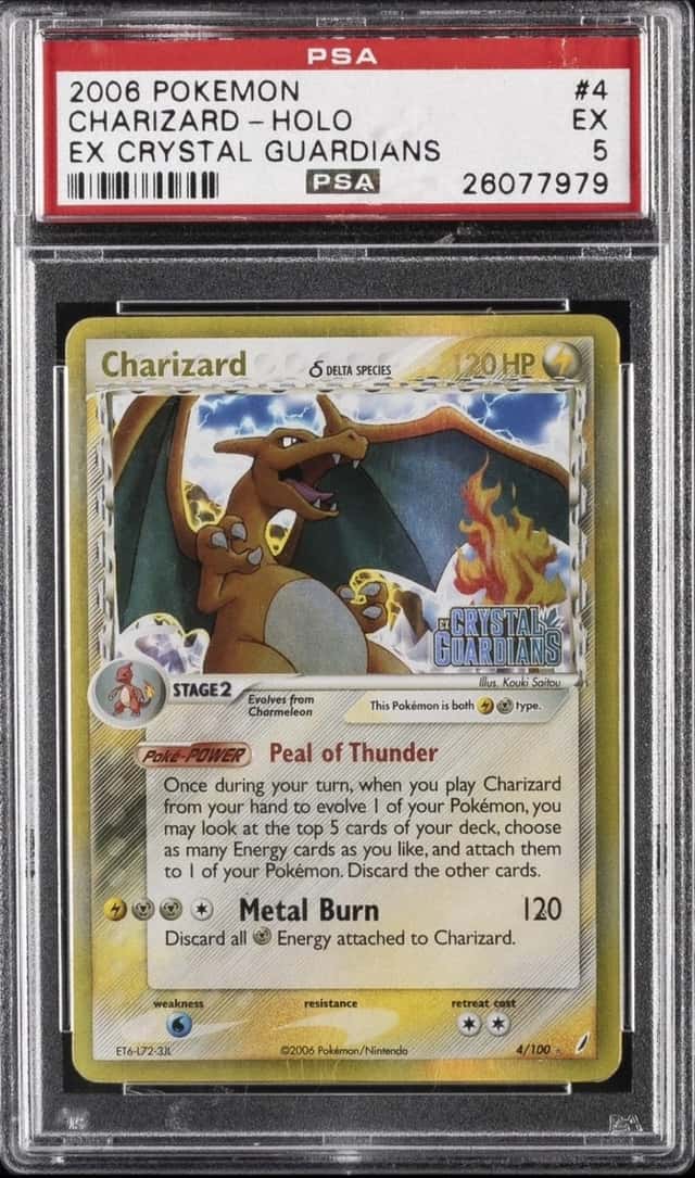 2006 POKEMON EX CRYSTAL GUARDIANS #4 CHARIZARD-HOLO PSA 5