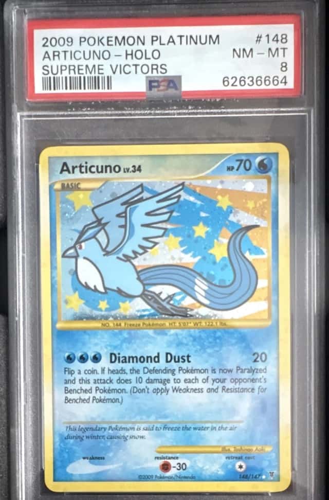 Pokemon Supreme Victors Articuno Secret Rare Holo 148/147 PSA 8 (2009)