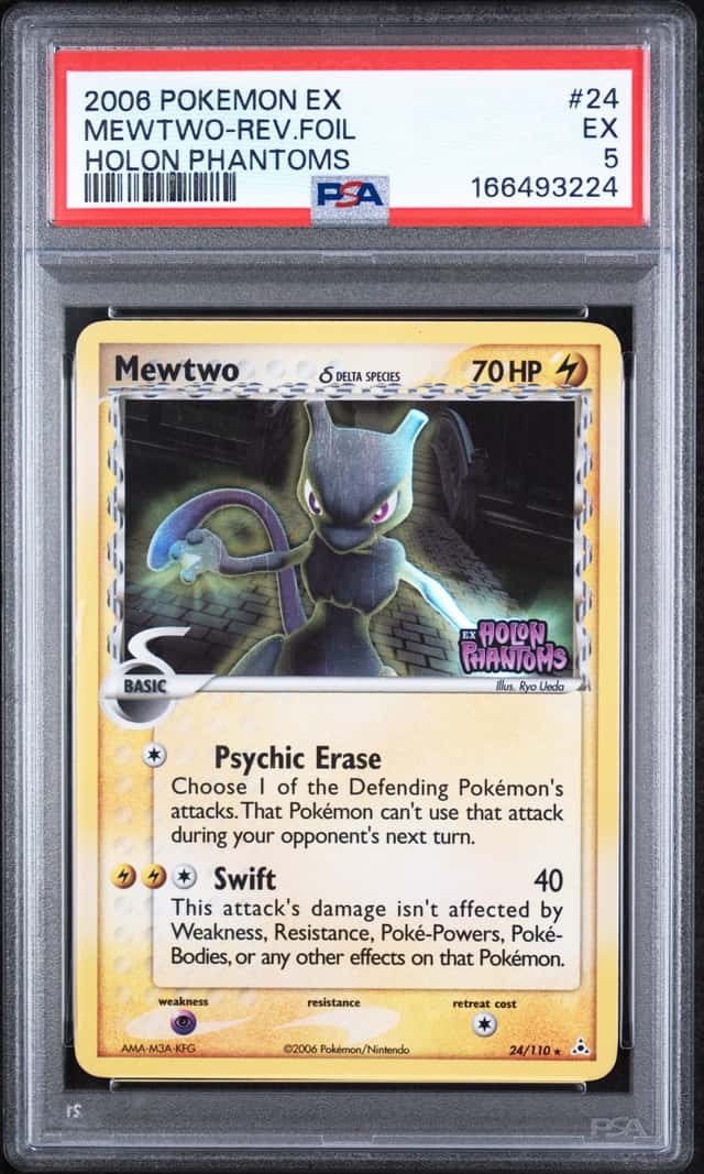 Pokemon Mewtwo 24/110 EX Holon Phantoms Reverse Holo Stamped Delta Species