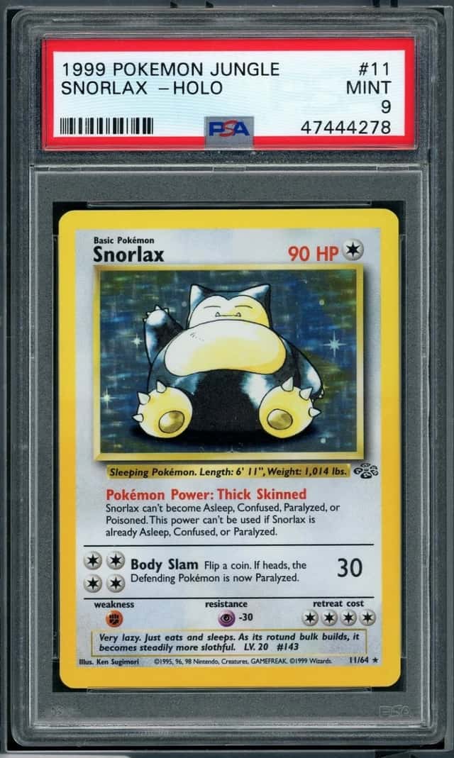 POKEMON SNORLAX-HOLO 1999 JUNGLE #11 PSA 9