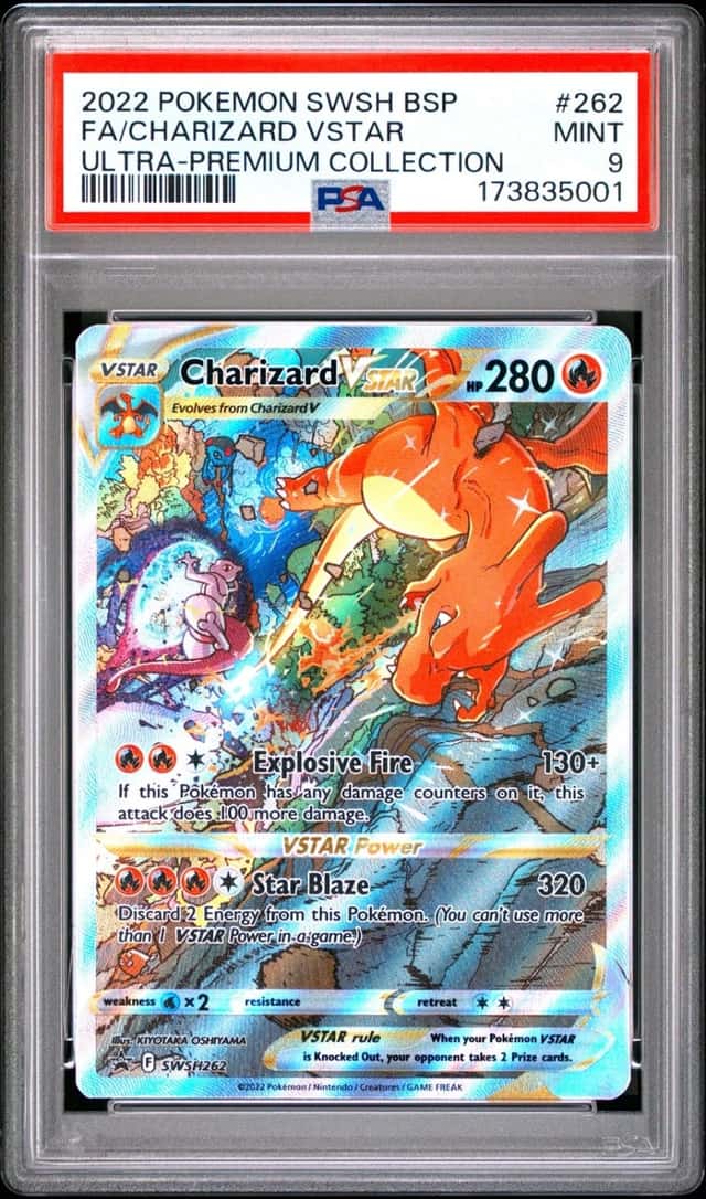 2022 POKEMON SWSH BLACK STAR PROMO #262 FULL ART/CHARIZARD VSTAR PSA 9
