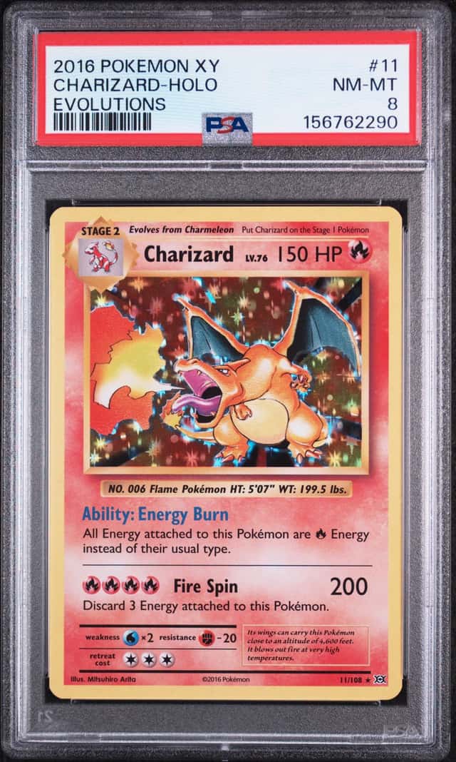 2016 POKEMON XY EVOLUTIONS #11 CHARIZARD-HOLO PSA 8