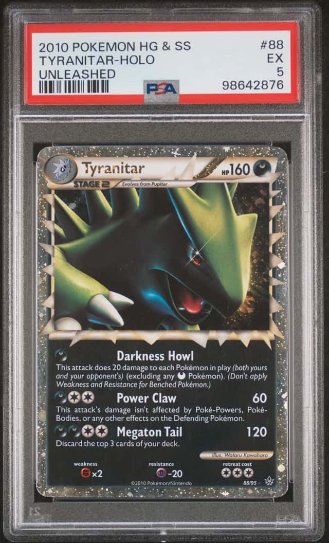 2010 Pokemon Unleashed Tyranitar Prime Holo 88/95 Ultra Rare PSA 5