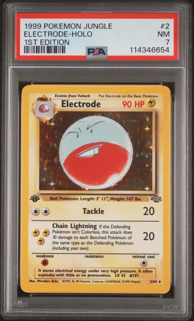 1999 POKEMON JUNGLE 1ST EDITION #2 ELECTRODE-HOLO PSA 7