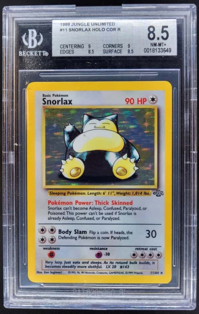 1999 Pokemon Jungle Snorlax #11/64 Holo BGS 8.5 DD5