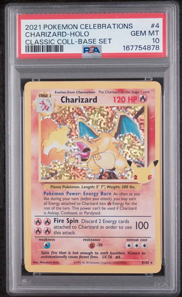 POKEMON CHARIZARD-HOLO 2021 CELEBRATIONS CLASSIC COLL-BASE SET #4 PSA 10