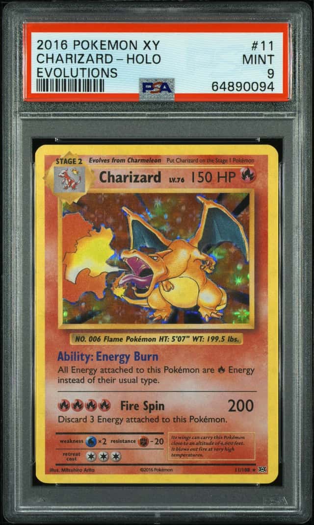 CHARIZARD 2016 POKEMON XY EVOLUTIONS 11/108 RARE HOLO PSA 9 Q5465