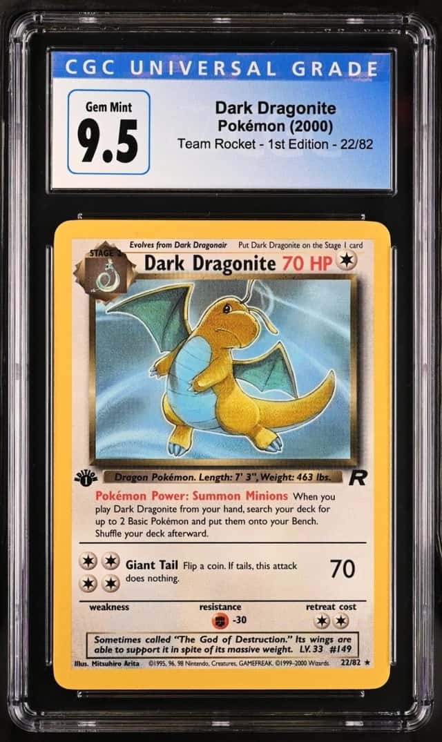 2000 Pokémon Dark Dragonite Team Rocket - 1st Ed. #22/82 CGC 10