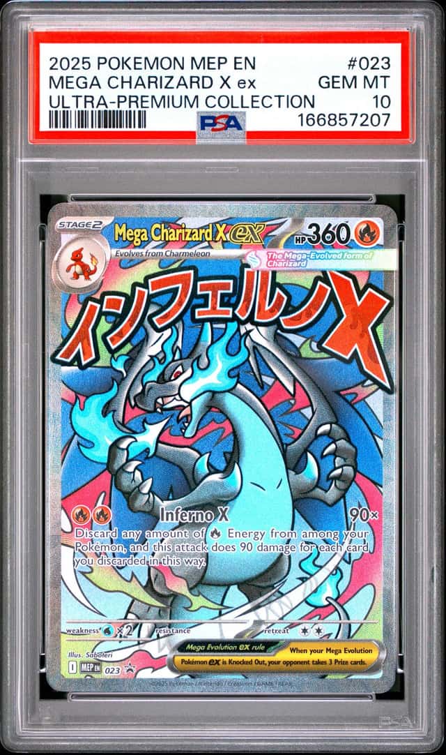 POKEMON BLACK STAR PROMO 023 MEGA CHARIZARD X ex ULTRA-PREMIUM COLL PSA 10 B