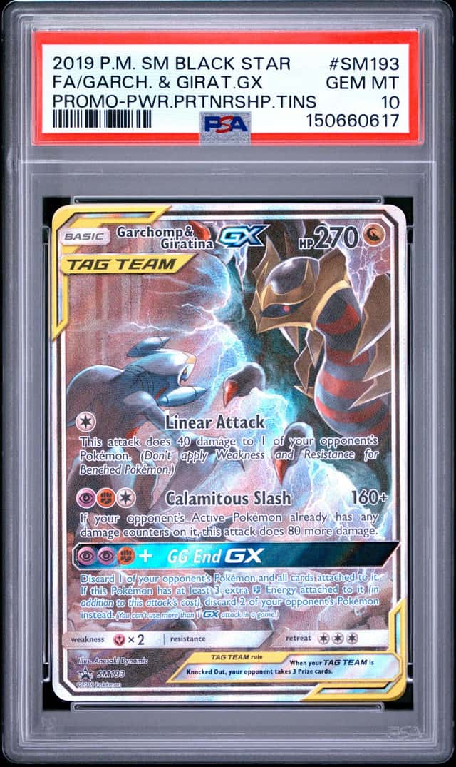 2019 Pokemon SM Black Star Promo #SM193 FA Garchomp & Giratina GX PSA 10