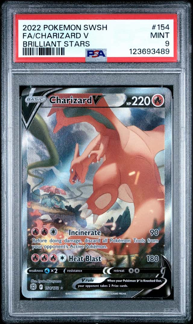 2022 Pokemon SWSH Brilliant Stars Charizard V Ultra Rare #154/172 PSA 9