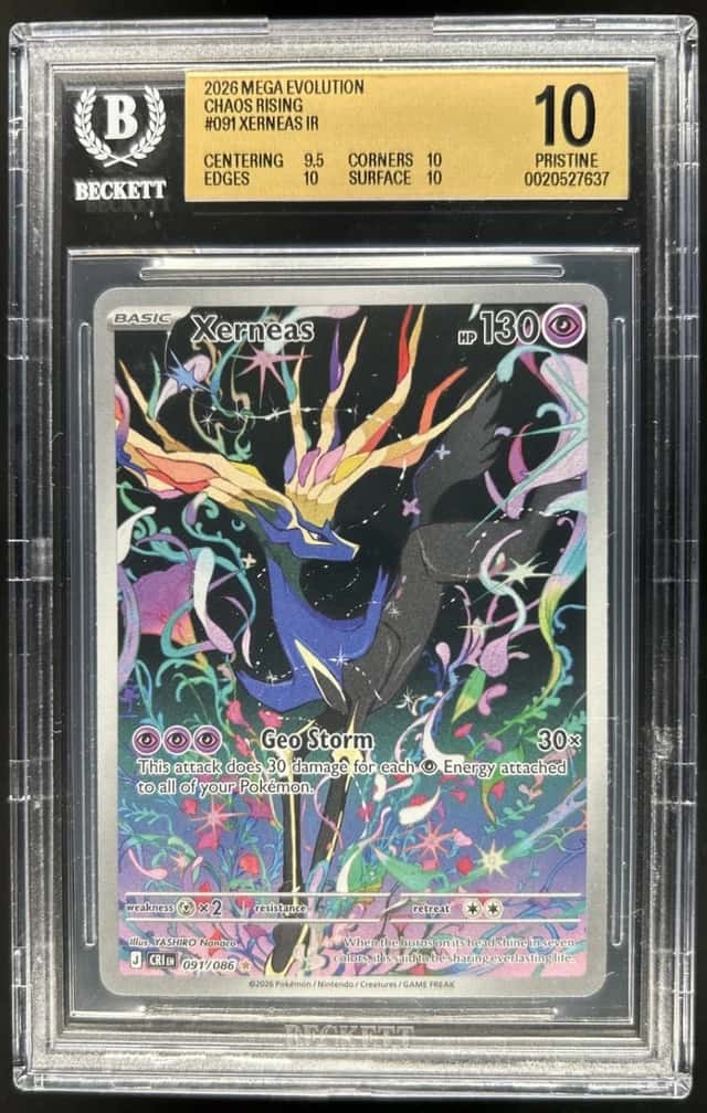 2026 Pokemon Chaos Rising Xerneas Illustration Rare #091/086 BGS 10 PRISTINE