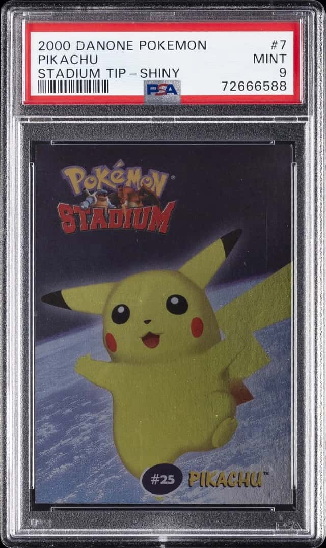 2000 DANONE POKEMON STADIUM TIP SHINY #7 PIKACHU PSA 9