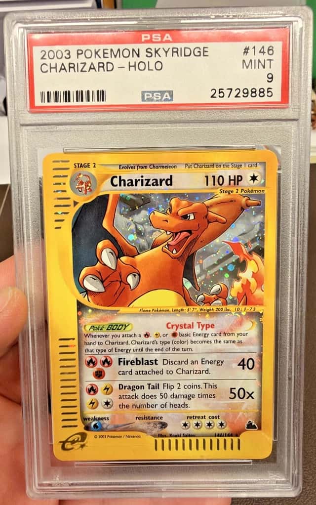 2003 POKEMON SKYRIDGE CRYSTAL CHARIZARD-HOLO PSA 9