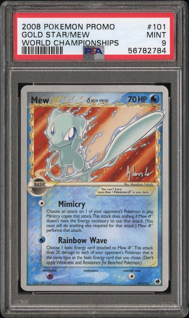 MEW GOLD STAR PSA 9 2008 POKEMON PROMO WORLD CHAMPIONSHIPS #101/101 MINT 2784