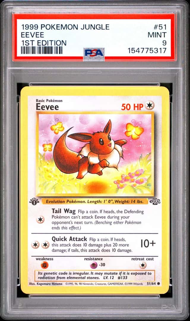 Pokémon Eevee 1st Edition PSA 9 Jungle Set 51/64 Vintage 1999 WOTC