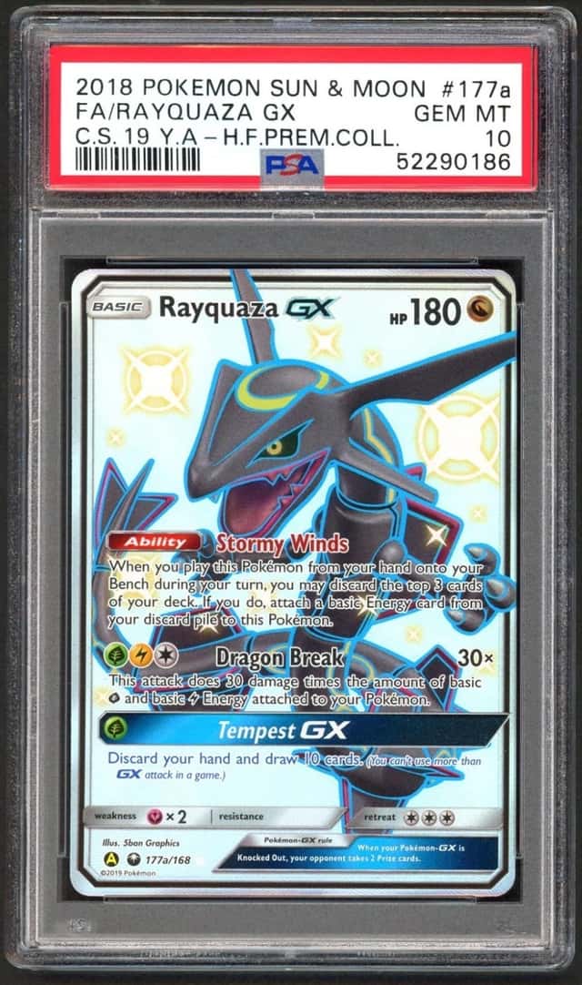 Pokemon Card PSA 10 Rayquaza GX 177a/168 Alternate Art Holo