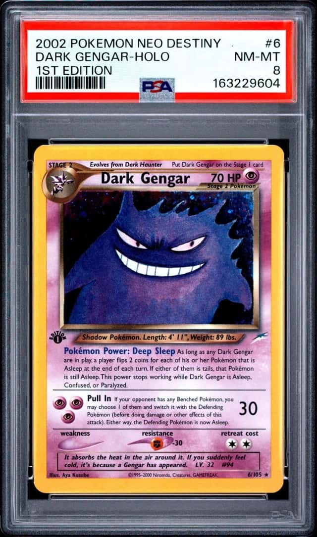 2002 POKEMON NEO DESTINY #6 DARK GENGAR-HOLO 1ST EDITION PSA 8