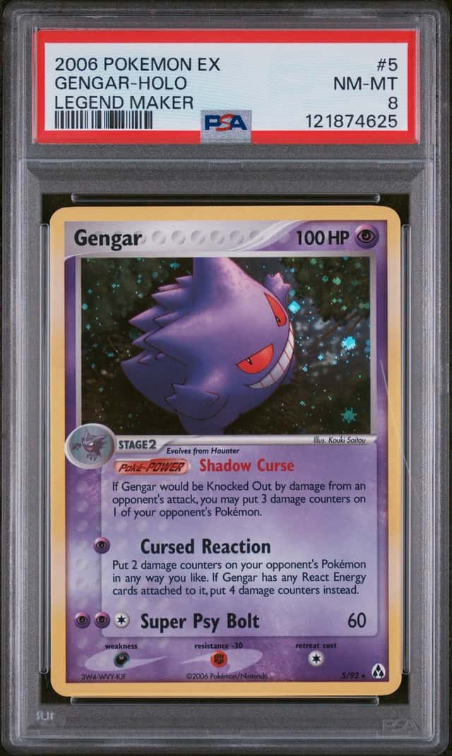 GENGAR 2006 POKEMON EX LEGEND MAKER 5/92 RARE HOLO PSA 8 Q4374