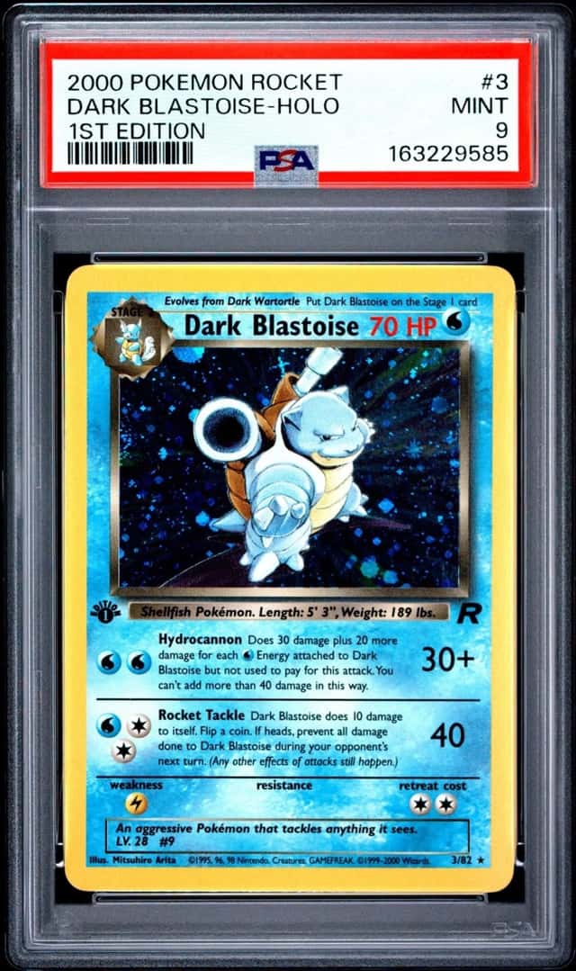 2000 POKEMON ROCKET #3 DARK BLASTOISE-HOLO 1ST EDITION PSA 9