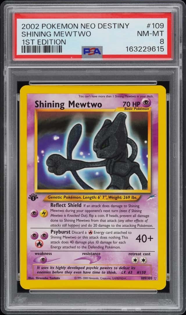 2002 POKEMON NEO DESTINY #109 SHINING MEWTWO 1ST EDITION PSA 8