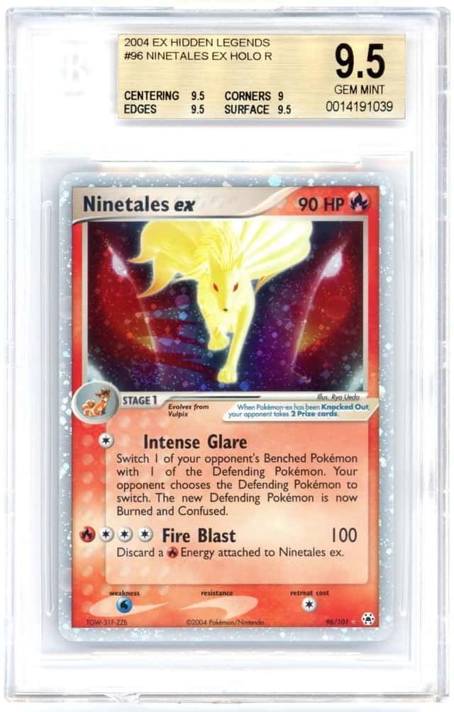 2004 POKEMON EX HIDDEN LEGENDS #96 NINETAILS EX HOLO R BGS 9.5 SWIRL 🌀